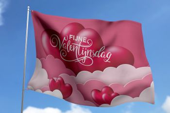 Fijne Valentijnsdag Vlag - Roze