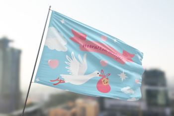 Hoera Een Meisje vlag -2