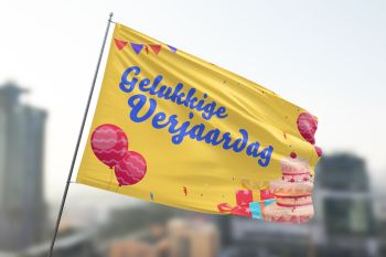 Gele Gelukkige Verjaardag Vlag